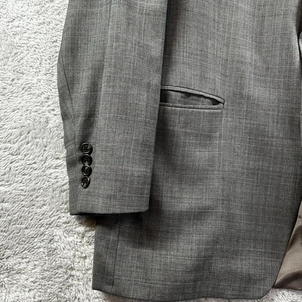 Ralph Lauren Blazer Mens‎ 42R Sport Coat Wool Cashmere Gray Tartan Plaid Suit
